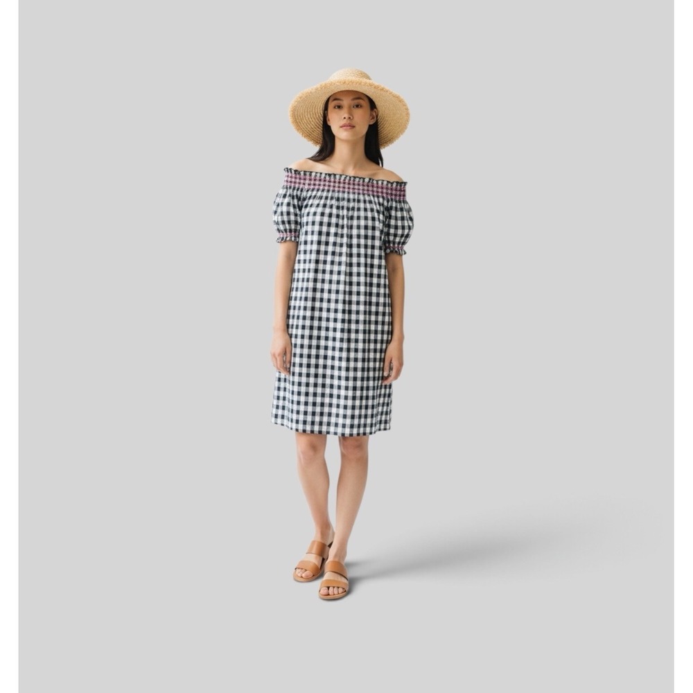 Tuckernuck Tnuck Beach Embroidered Blue Check Toulon Coverup Dress Size XS NWT